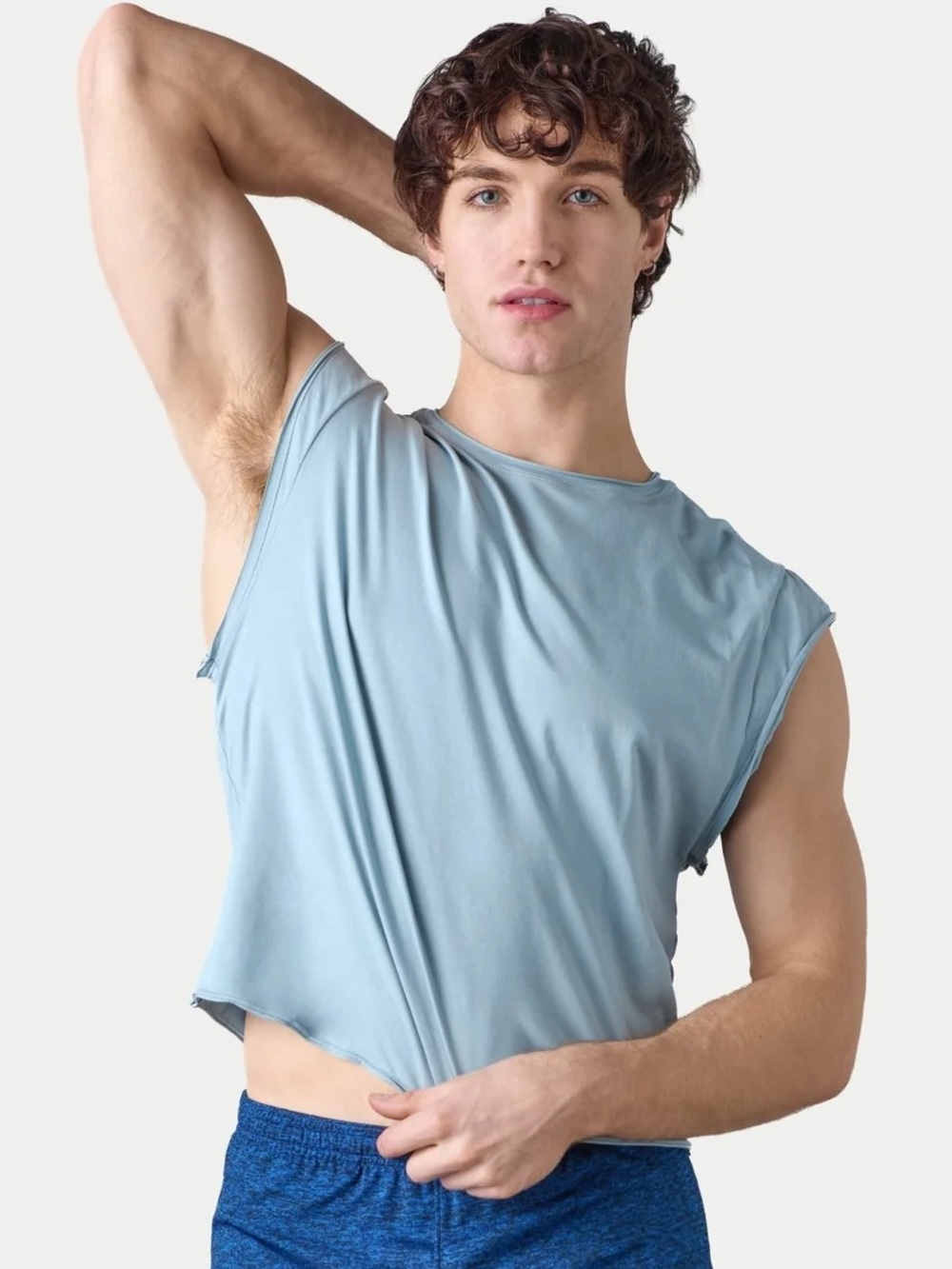 Awry “Raw” Light Blue Men's Crop Tee
